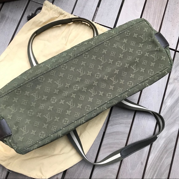 LOUIS VUITTON Green Canvas Leather Cabas Kate Bag - Picture 8 of 16